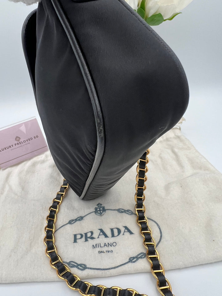 PRADA SAFFIANO NYLON CHAIN BAG