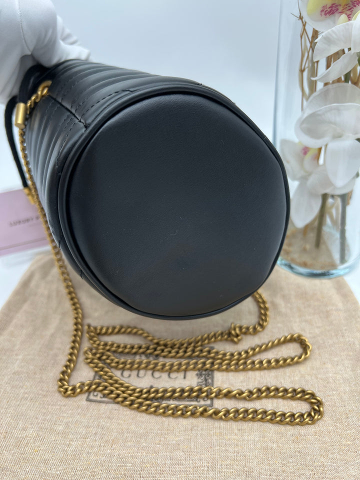 GUCCI MARMONT QUILTED GHW BUCKET BAG