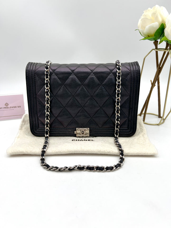 CHANEL BOY WALLET ON CHAIN
