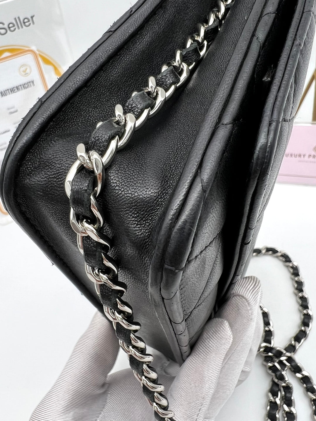 CHANEL LAMBSKIN WALLET ON CHAIN