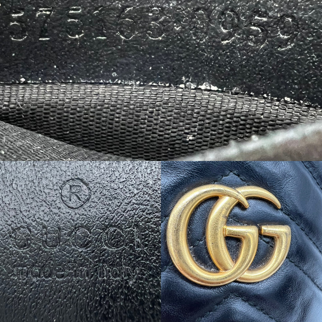 GUCCI MARMONT QUILTED GHW BUCKET BAG