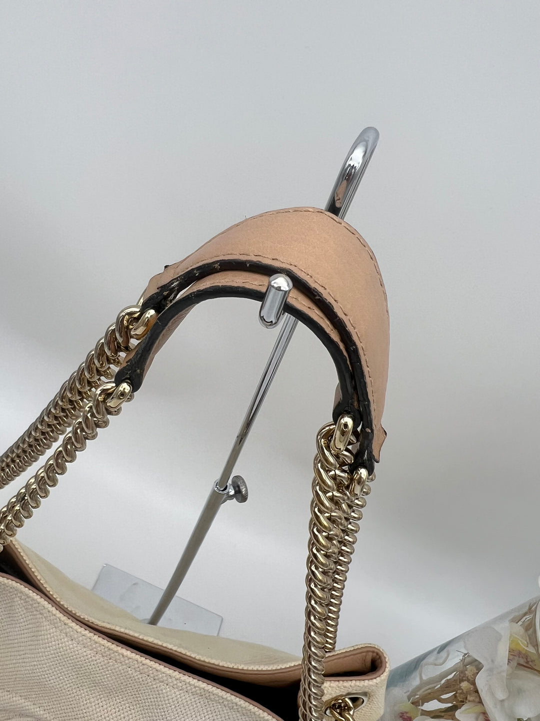 GUCCI SOHO HOBO CHAIN BAG CANVAS