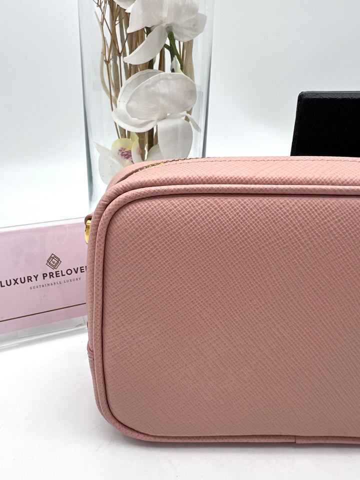 PRADA MINI RIBBON CAMERA BAG SAFFIANO PINK