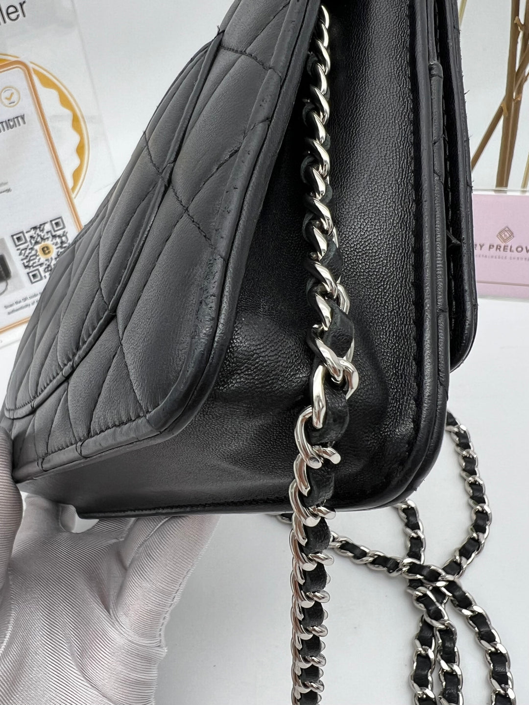 CHANEL LAMBSKIN WALLET ON CHAIN