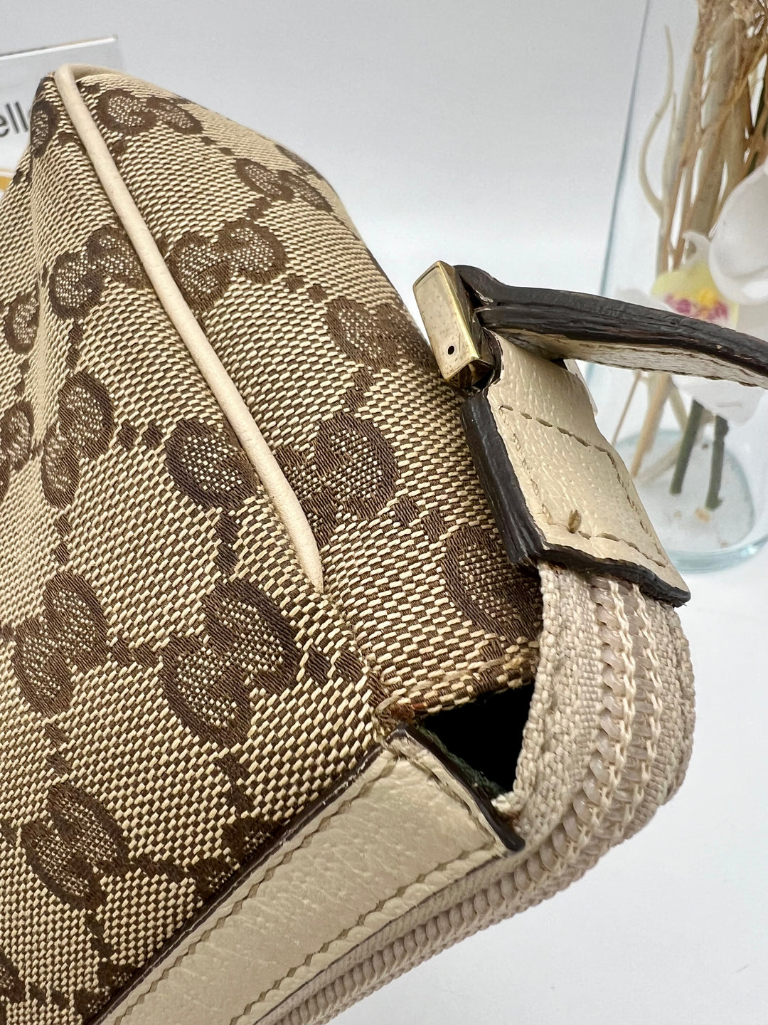 GUCCI VINTAGE GG CANVAS BAGUETTE