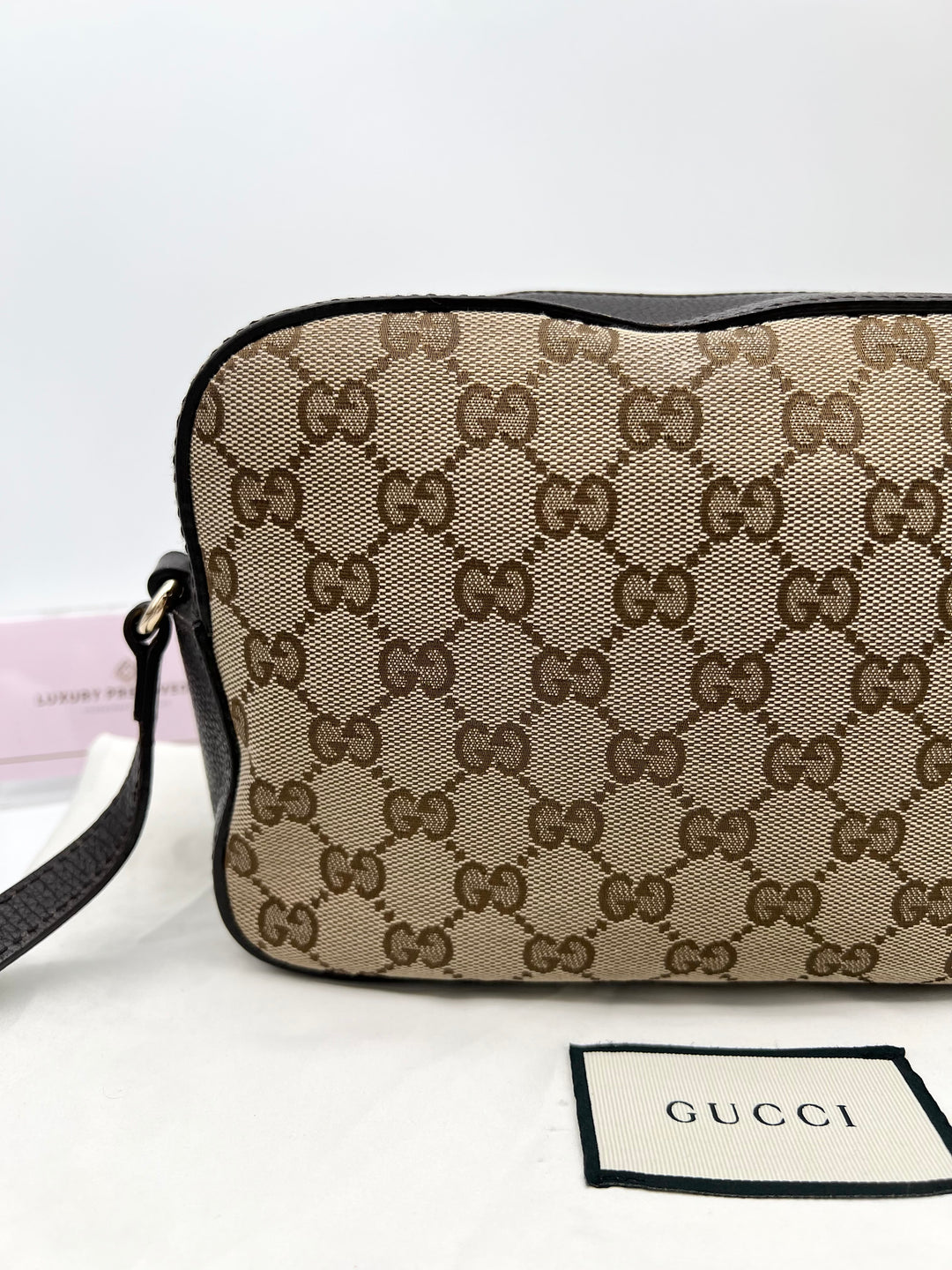 GUCCI OPHIDIA SUPREME CANVAS CAMERA BAG