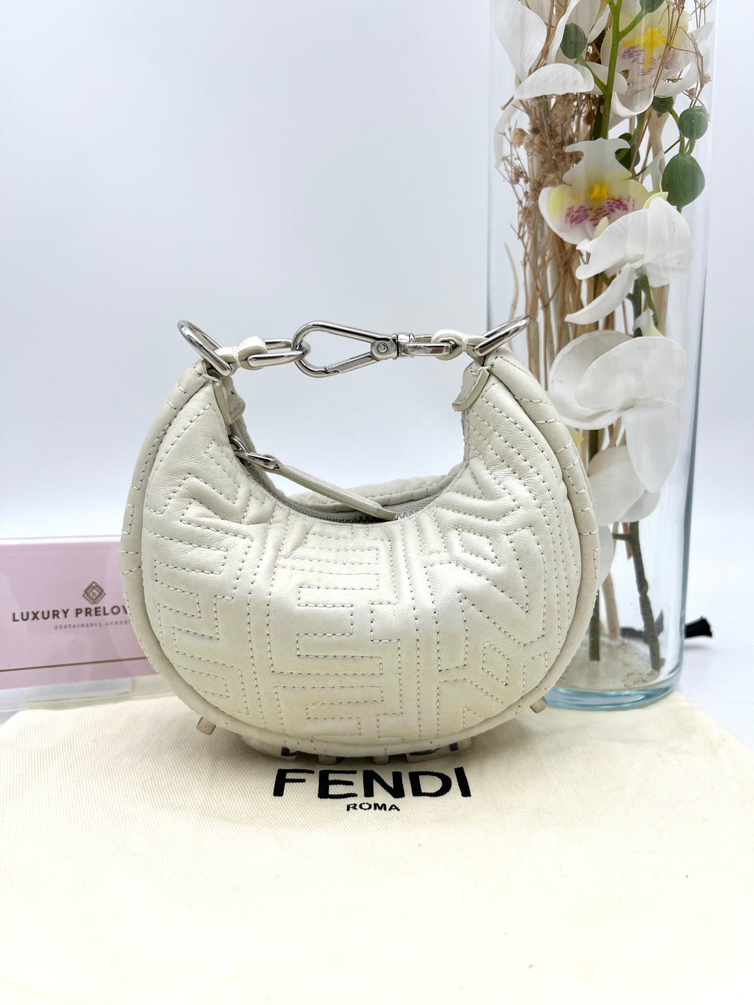 FENDI EMRBOIDERY FENDIGRAPHY HANDBAG
