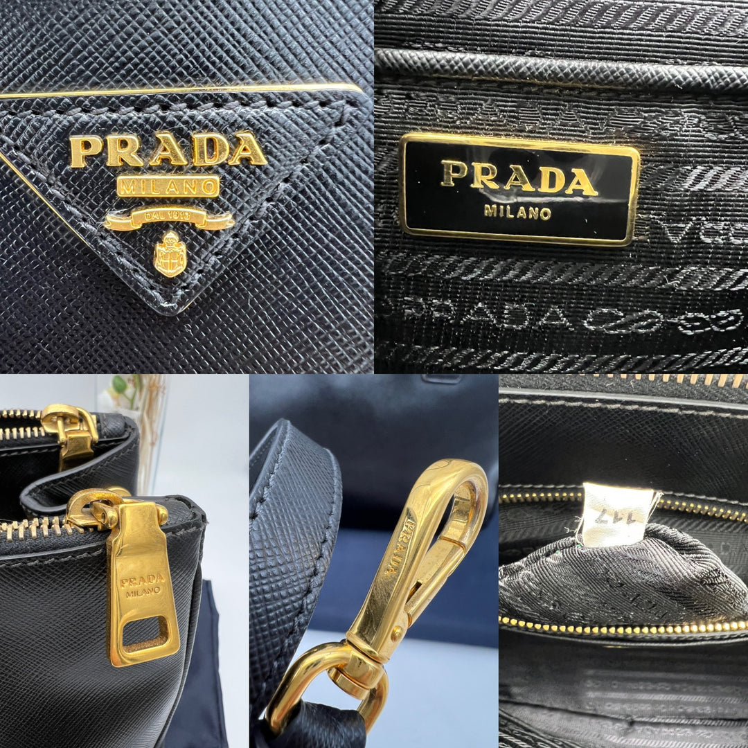 PRADA SAFFIANO DOUBLE ZIP