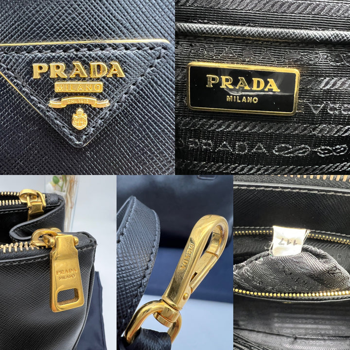 PRADA SAFFIANO DOUBLE ZIP