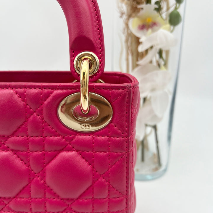 CHRISTIAN DIOR LADY DIOR MINI LAMBSKIN