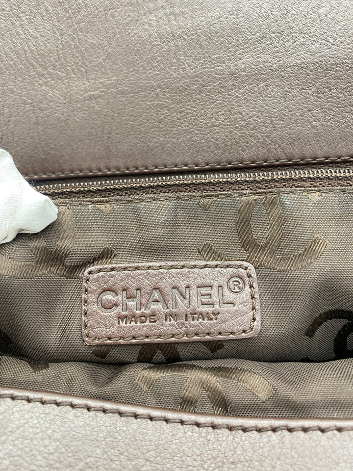 CHANEL BROWN LEATHER NO.7 2 WAY TOTE BAG