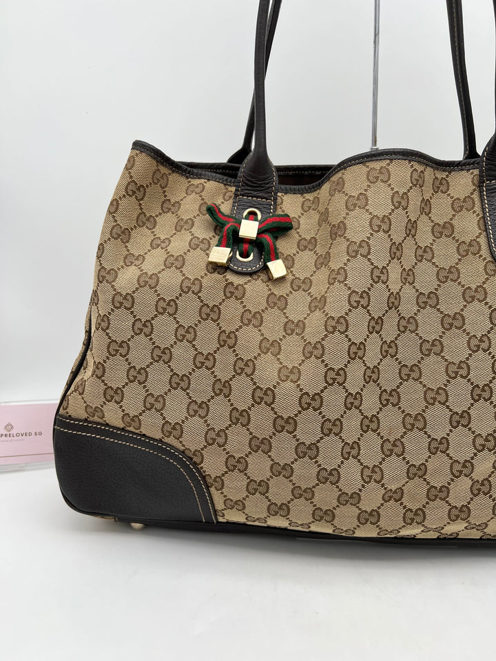GUCCI GG MONOGRAM PRINCY TOTE BAG CANVAS