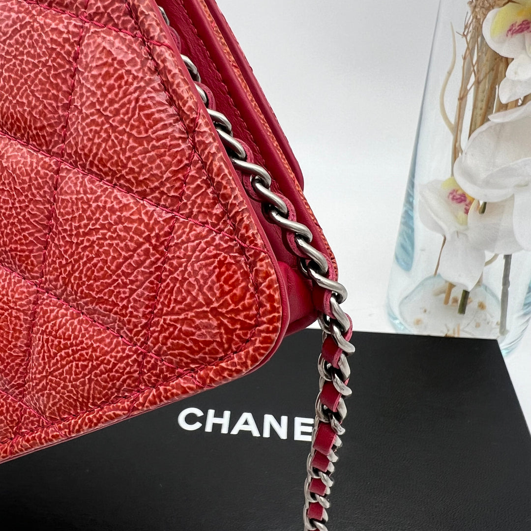 CHANEL SOFT LEATHER WALLET ON CHAIN