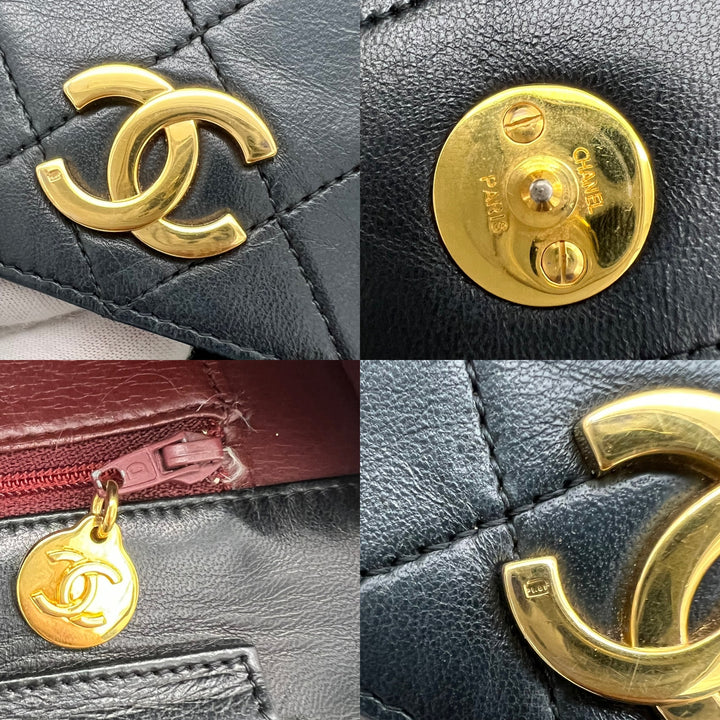 CHANEL VINTAGE LAMBSKIN FULL FLAP BAG