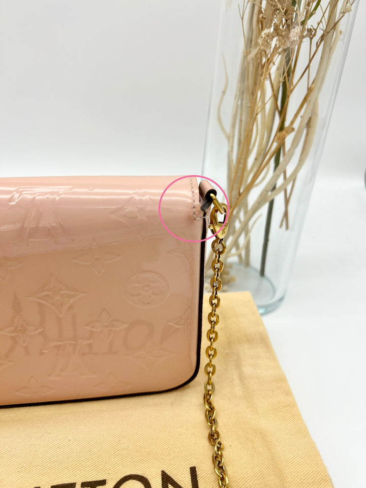 LOUIS VUITTON FELICIE IN PINK PATENT LEATHER