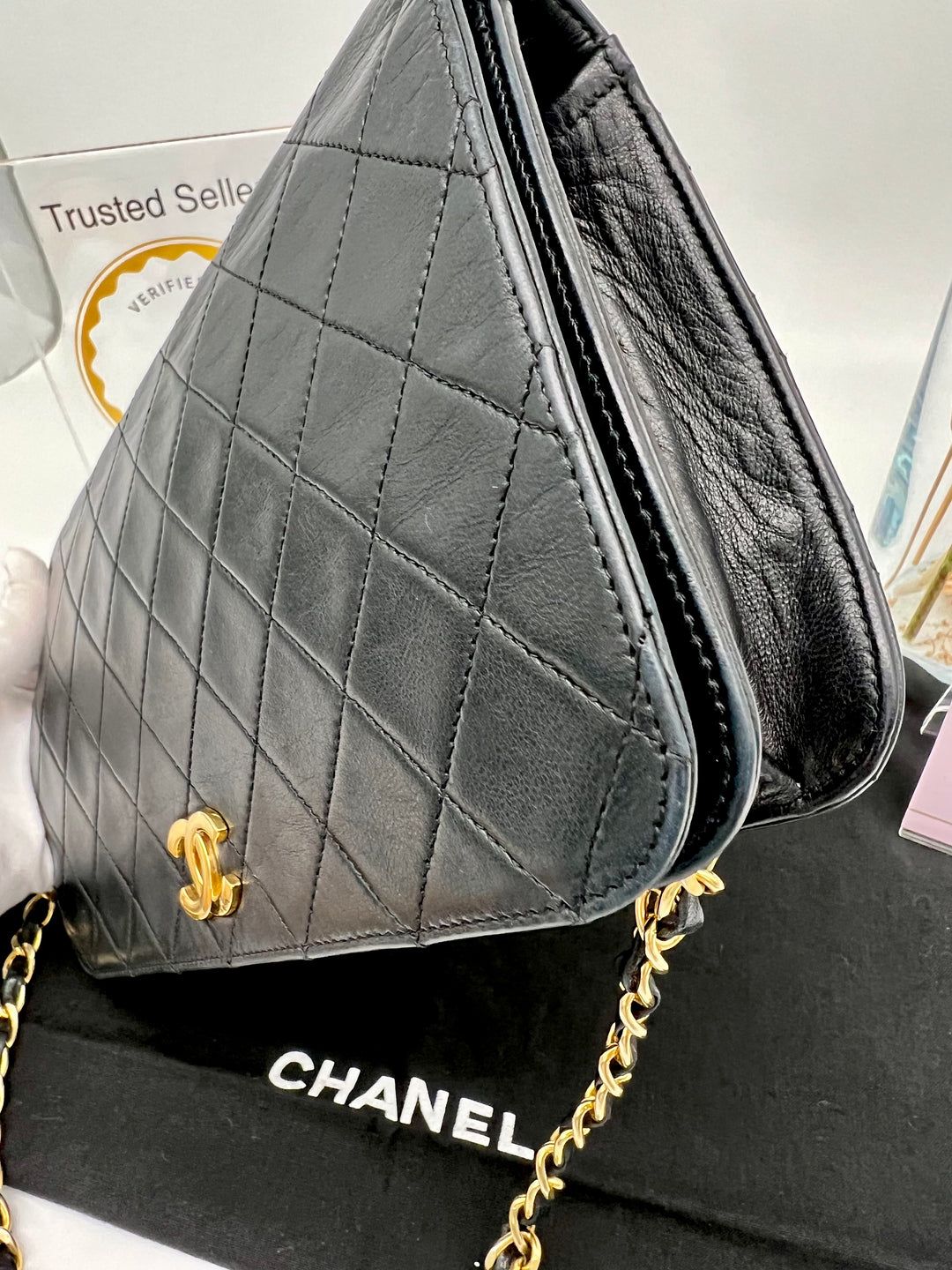 CHANEL VINTAGE LAMBSKIN FULL FLAP BAG