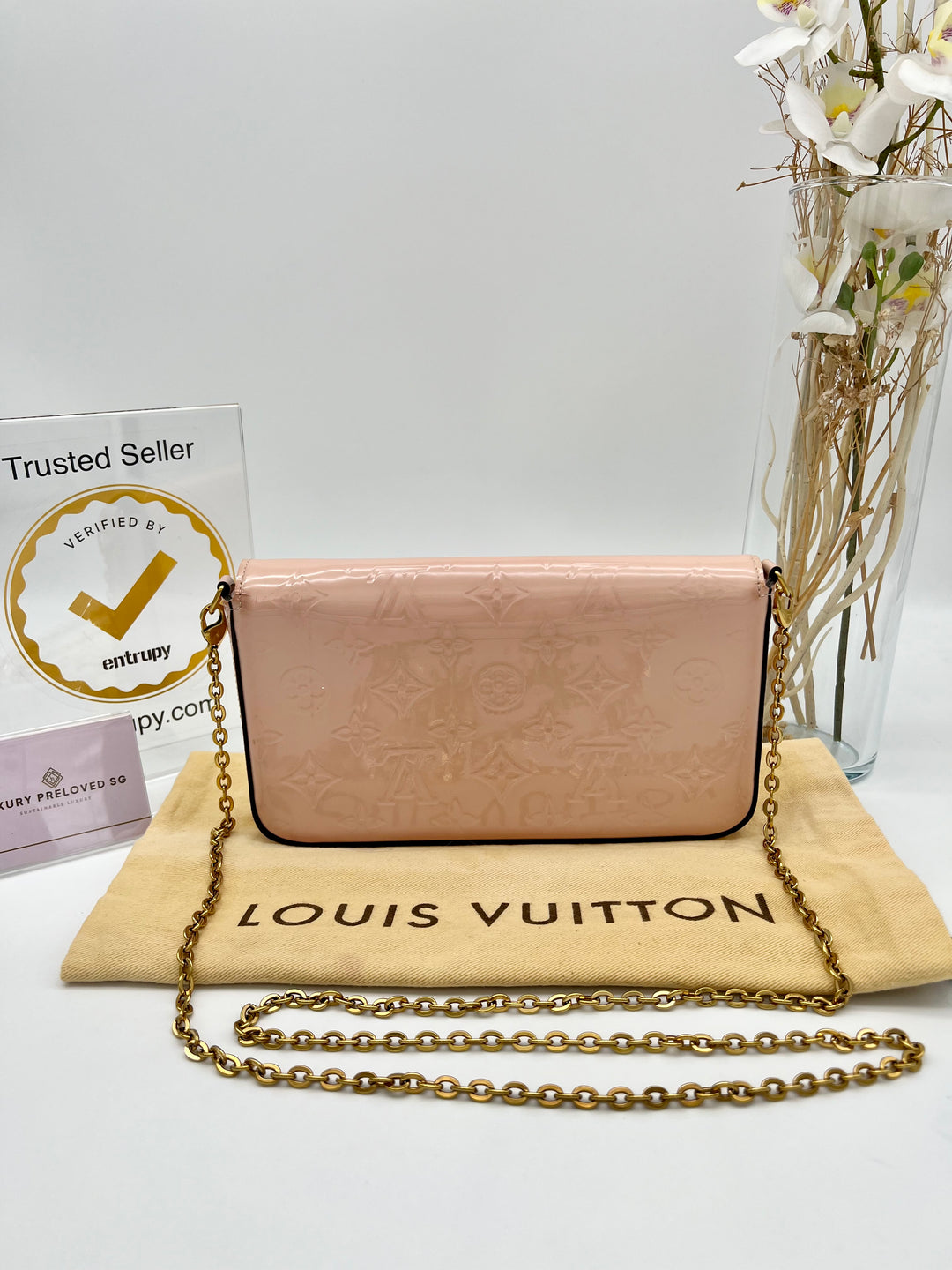 LOUIS VUITTON FELICIE IN PINK PATENT LEATHER