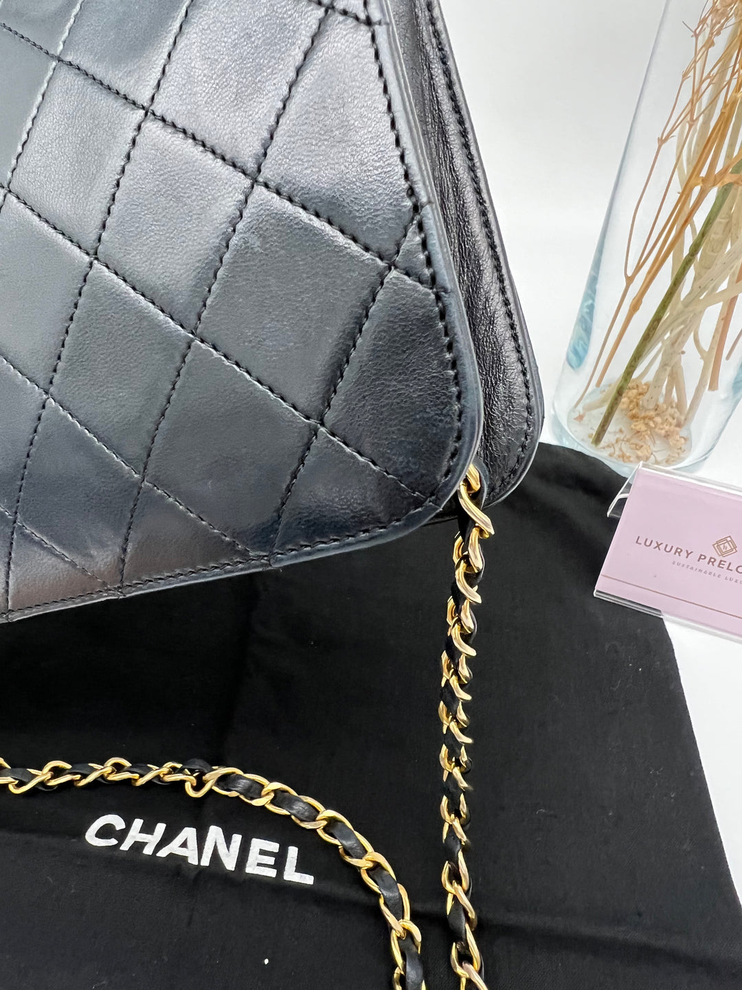 CHANEL VINTAGE LAMBSKIN FULL FLAP BAG