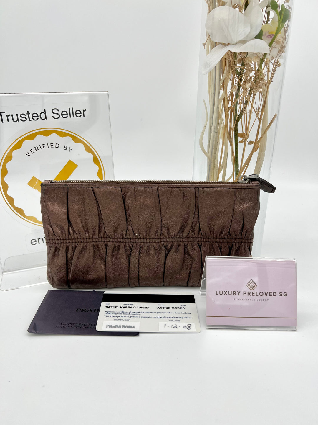 PRADA NAPPA LEATHER CLUTCH