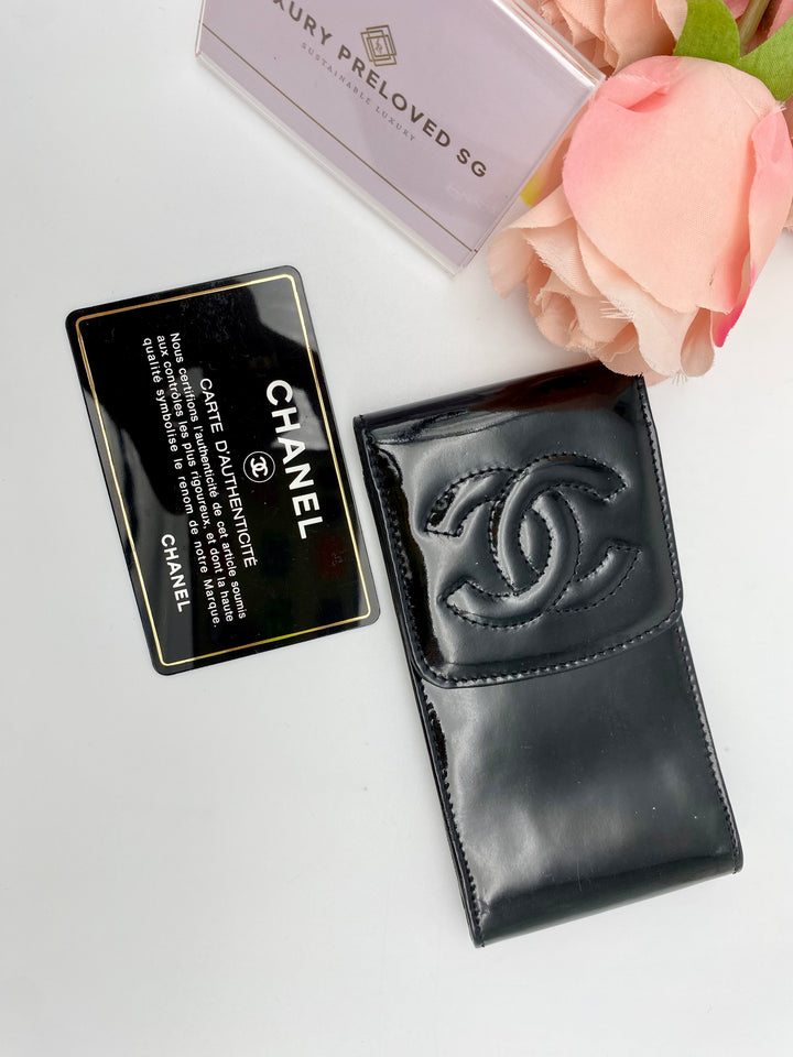 CHANEL VINTAGE  PATENT CASE/CARDCASE