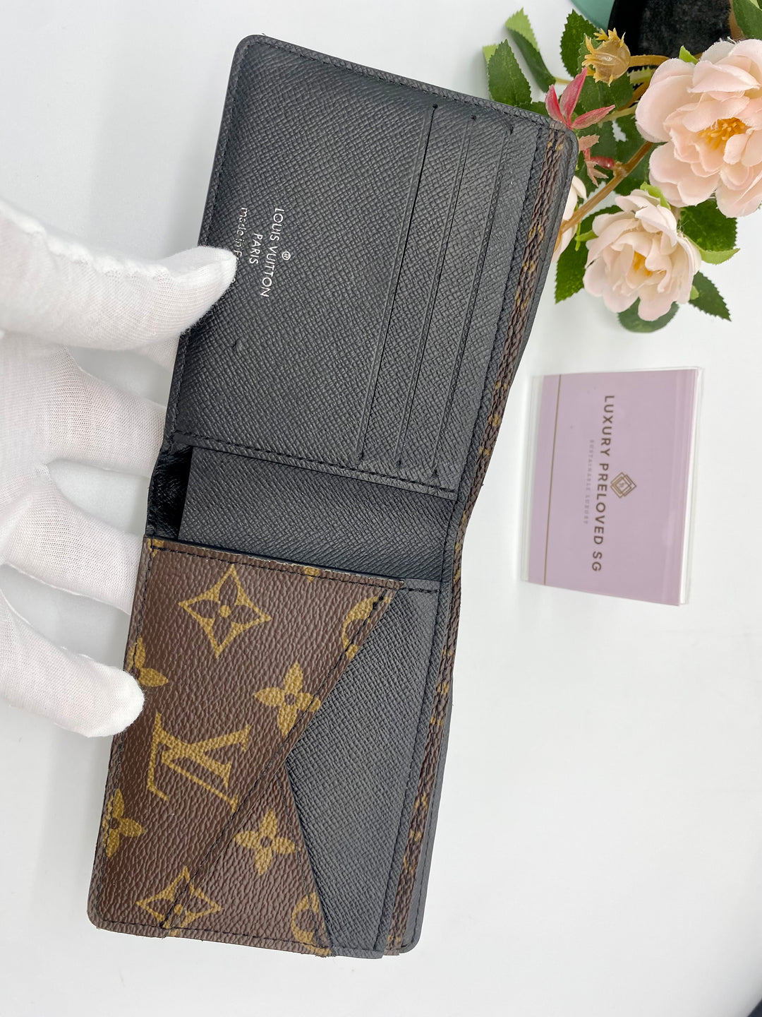 LOUIS VUITTON MONOGRAM MACASSAR BI FOLD WALLET