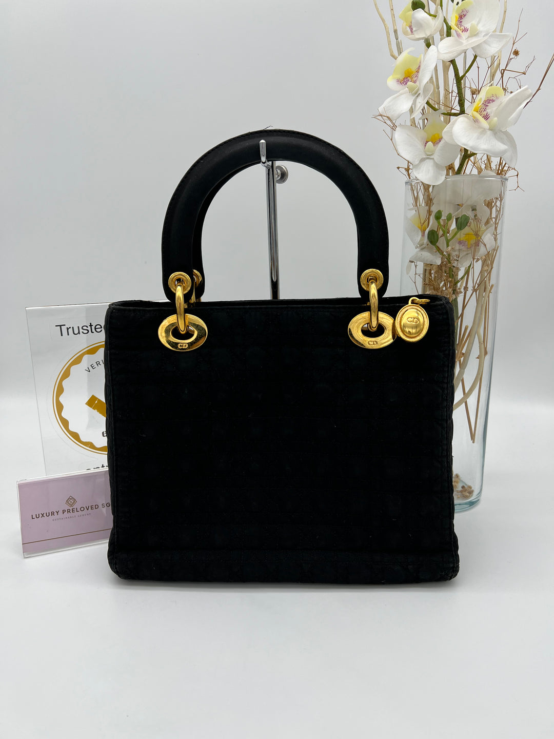 CHRISTIAN LADY DIOR VINTAGE CANVAS SMALL