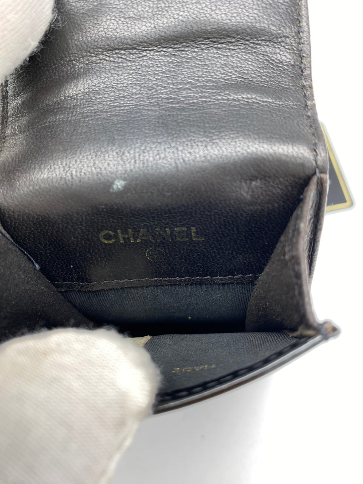 CHANEL VINTAGE  PATENT CASE/CARDCASE