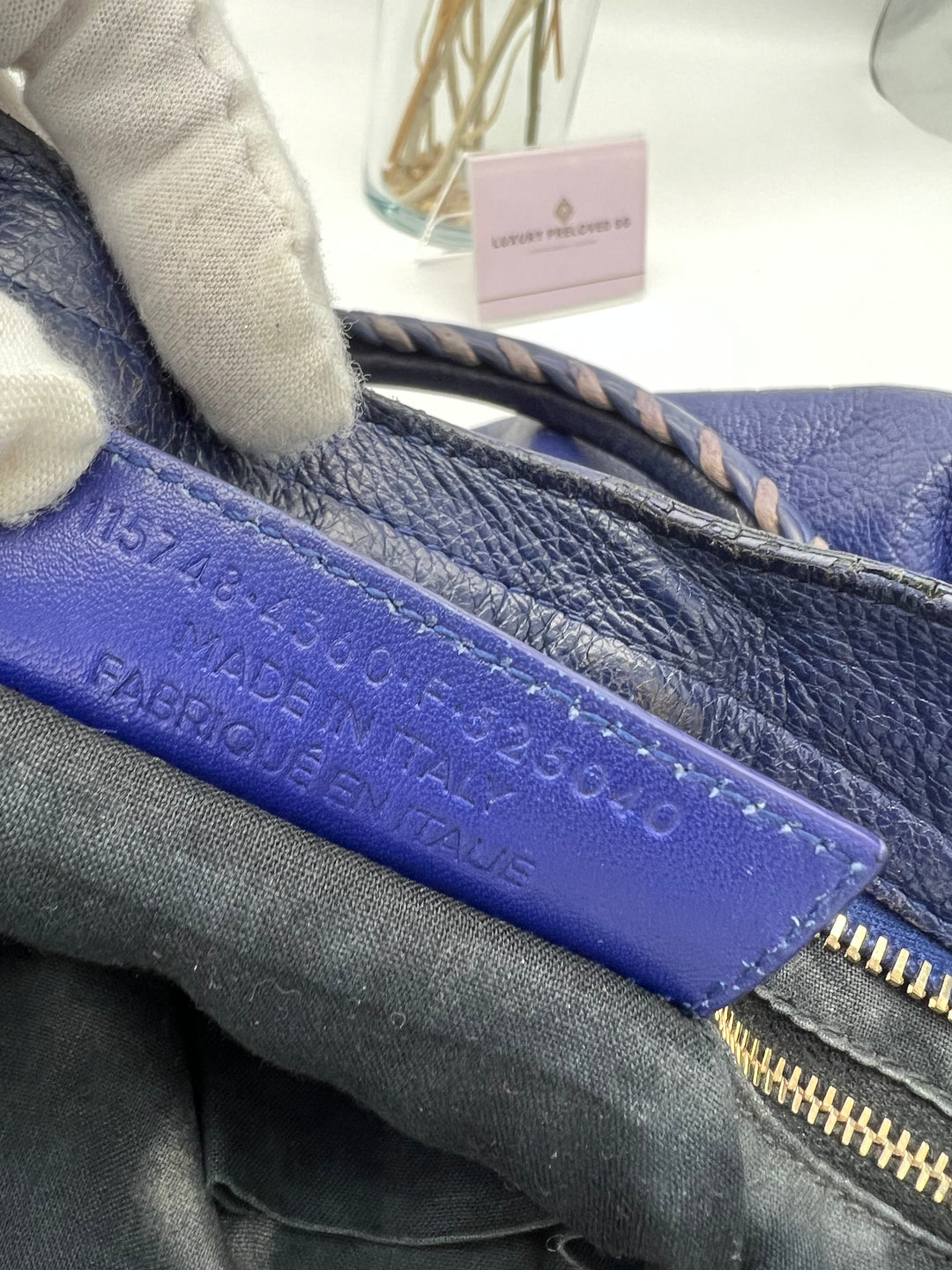 Balenciaga Bleu Lavande Classic Metallic Edge City Bag