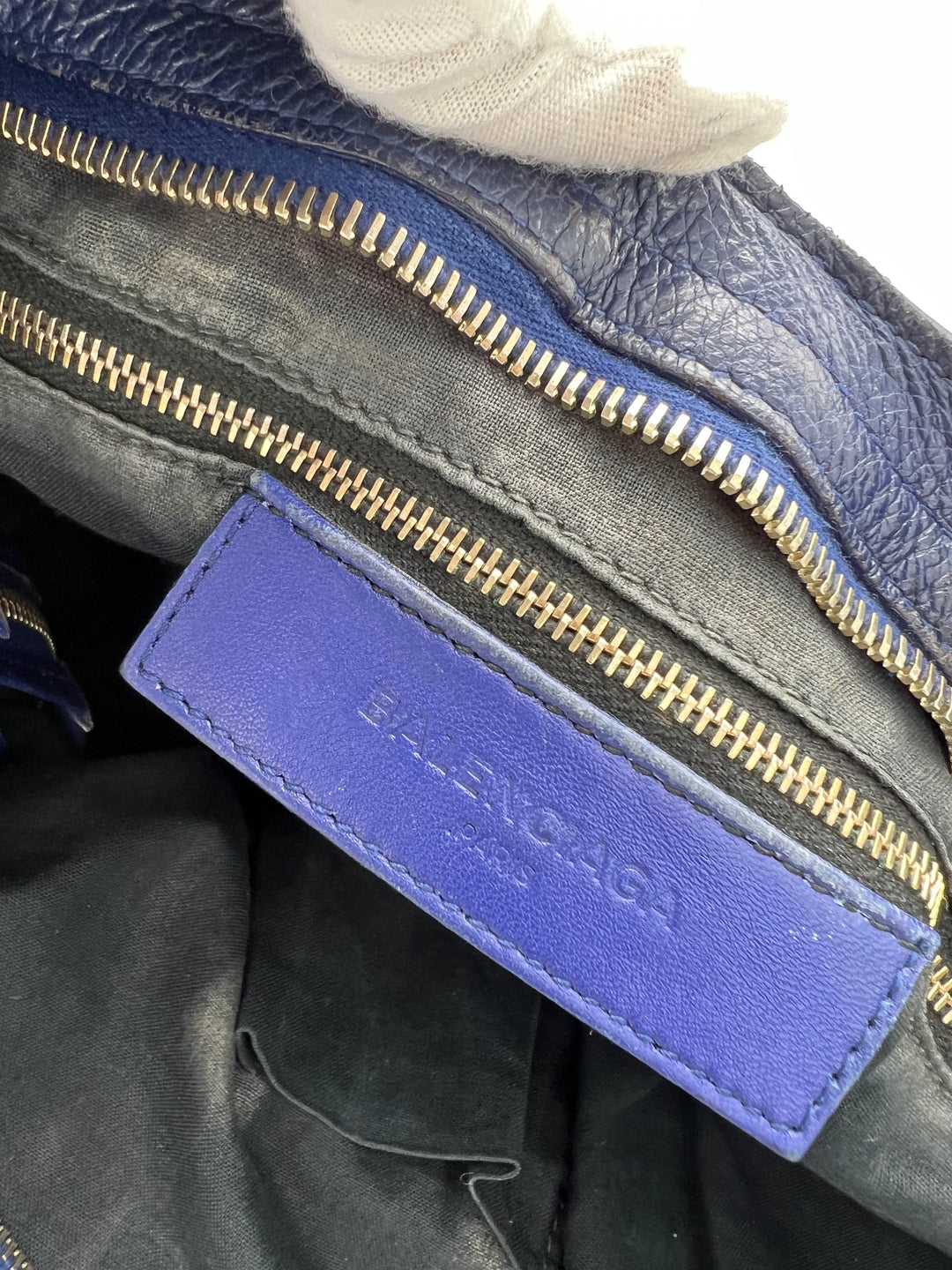 Balenciaga Bleu Lavande Classic Metallic Edge City Bag