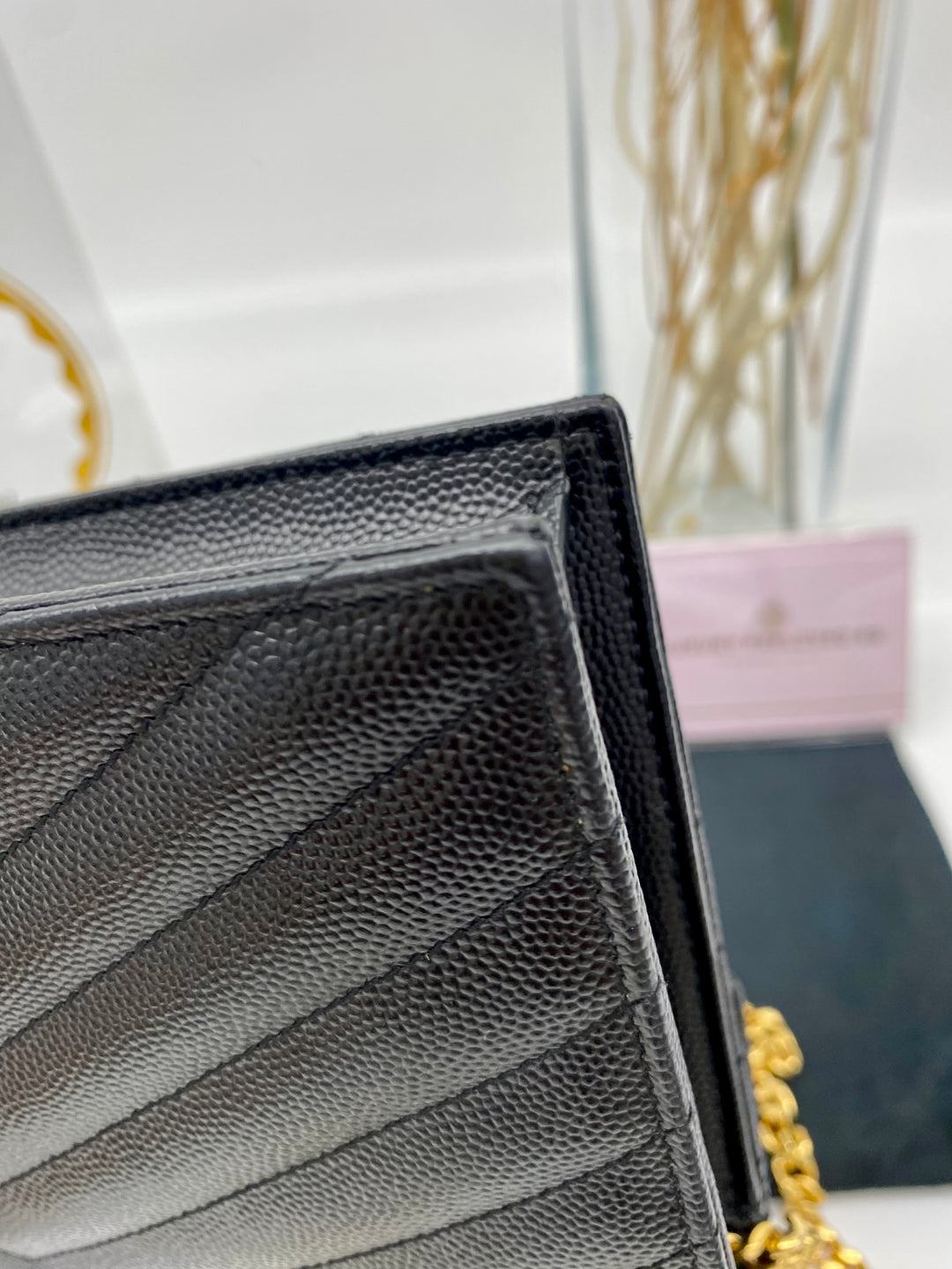 YVES SAINT LAURENT MONOGRAM ENVELOPE IN CHAIN