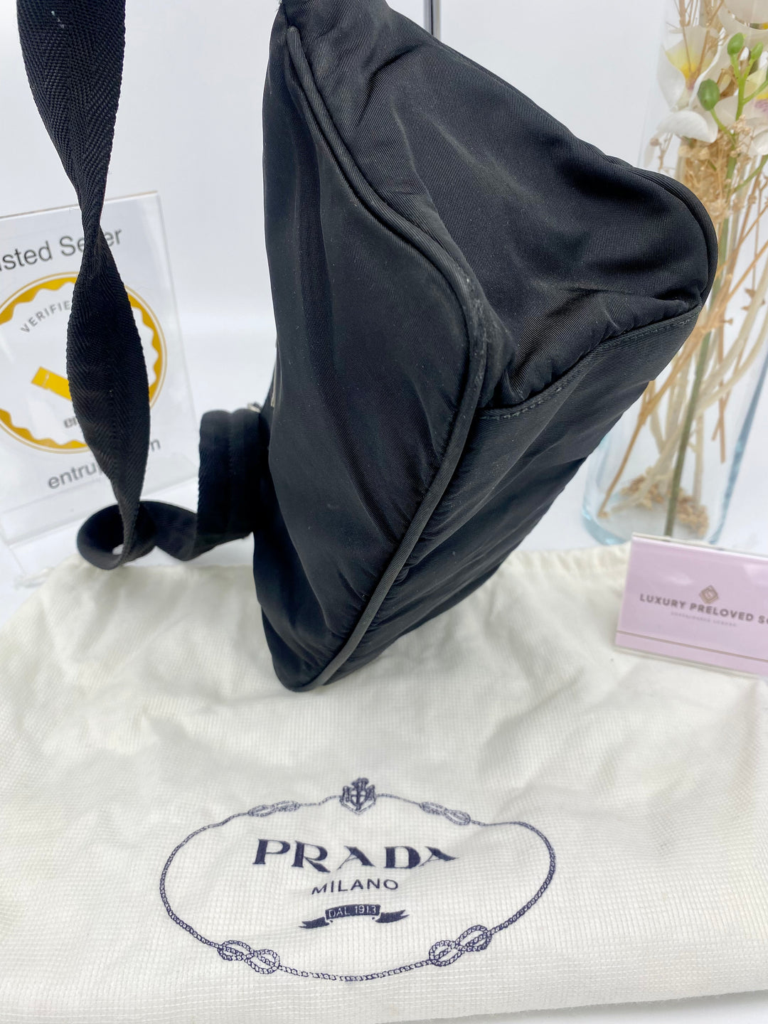 PRADA NYLON CANVAS SHOULDER BAG