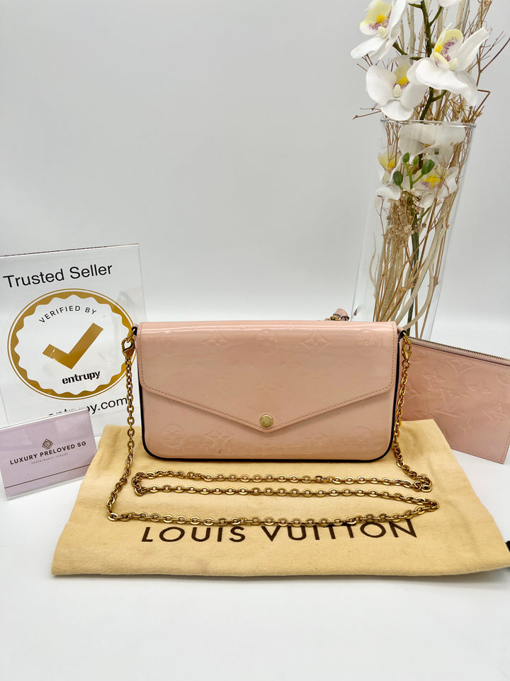 LOUIS VUITTON FELICIE IN PINK PATENT LEATHER