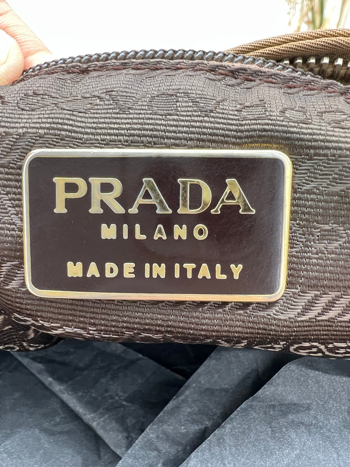 PRADA VINTAGE CHAIN BAG NYLON CANVAS