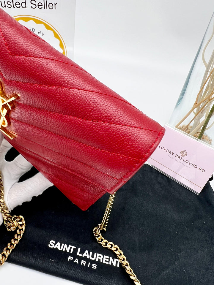 YVES SAINT LAURENT ENVELOPE WALLET ON CHAIN