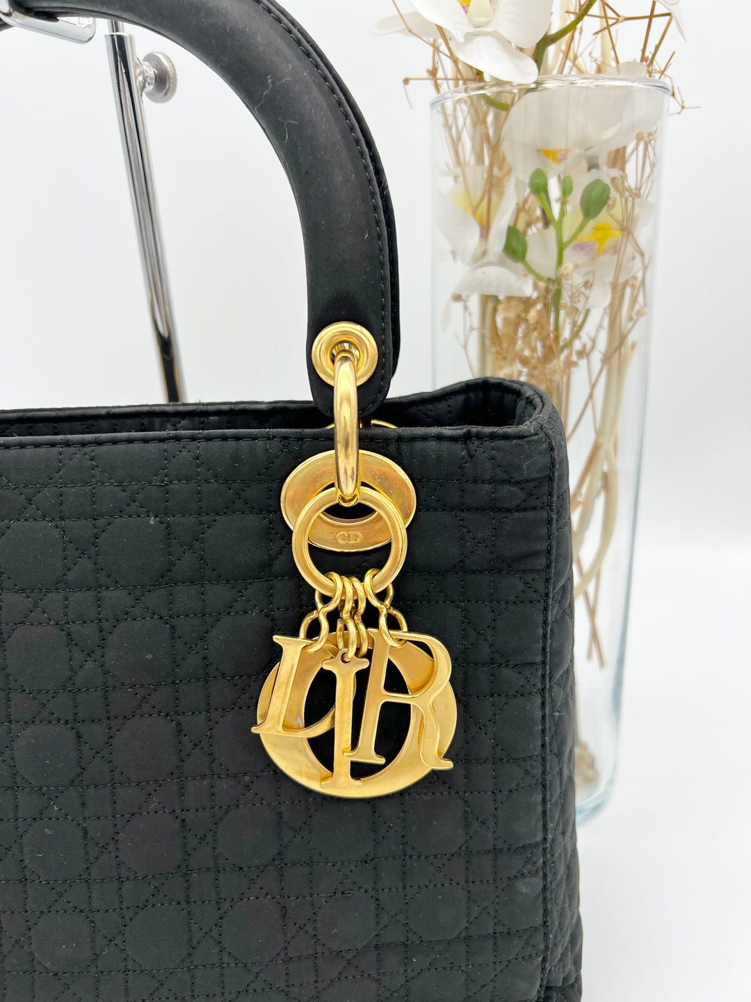 CHRISTIAN LADY DIOR VINTAGE CANVAS SMALL