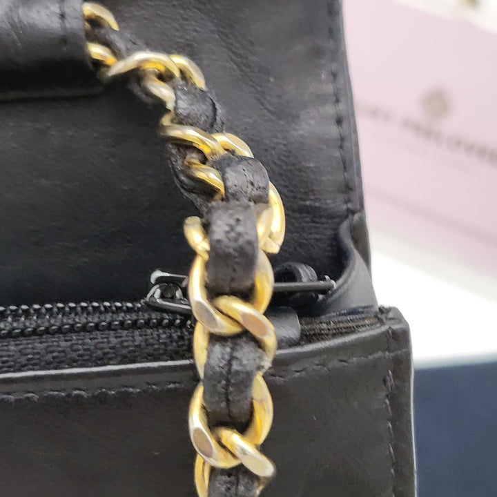 CHANEL CAVIAR TIMELESS WALLET ON CHAIN BLACK