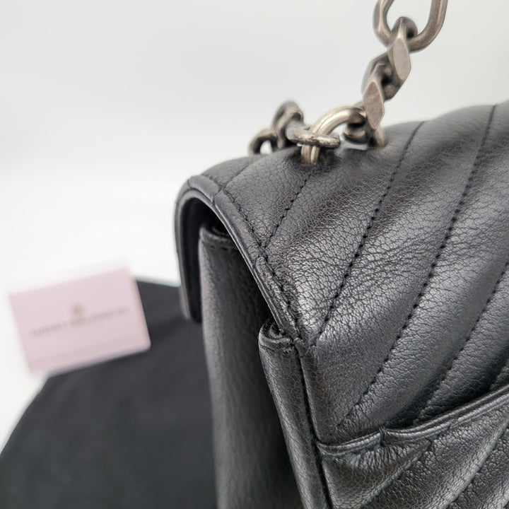 YVES SAINT LAURENT COLLEGE CHEVRON QUILTED BAG