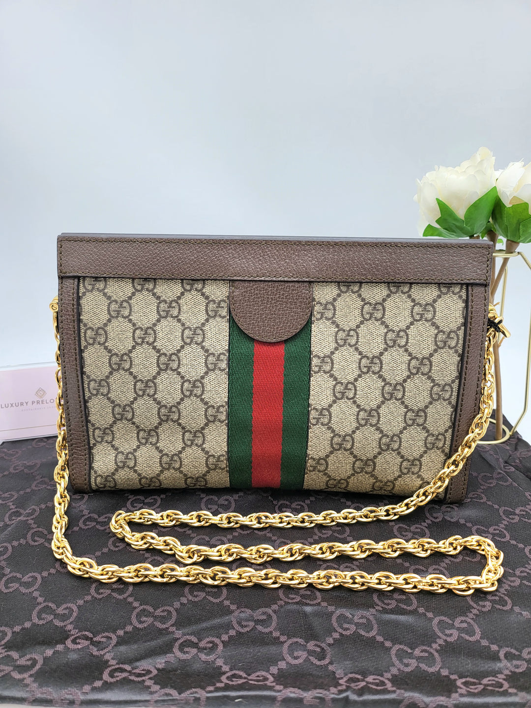 GUCCI OPHIDIA CLUTCH CHAINSLING BAG