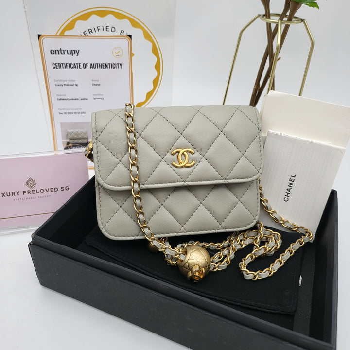 CHANEL PEARL CRUSH LAMBSKIN BELT BAG