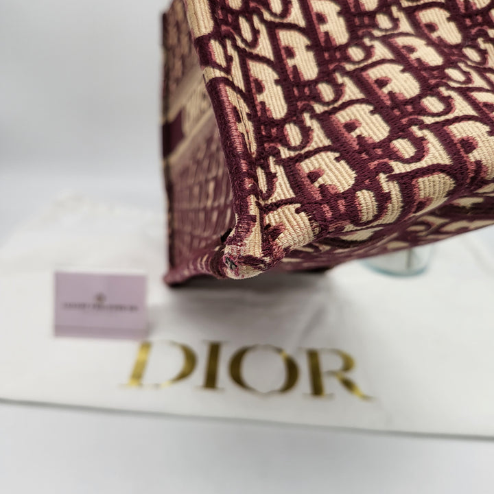 CHRISTIAN DIOR OBLIQUE BOOK TOTE BURGUNDY