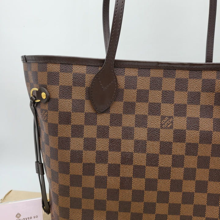 LOUIS VUITTON NEVERFULL MM DAMIER W/ POUCH