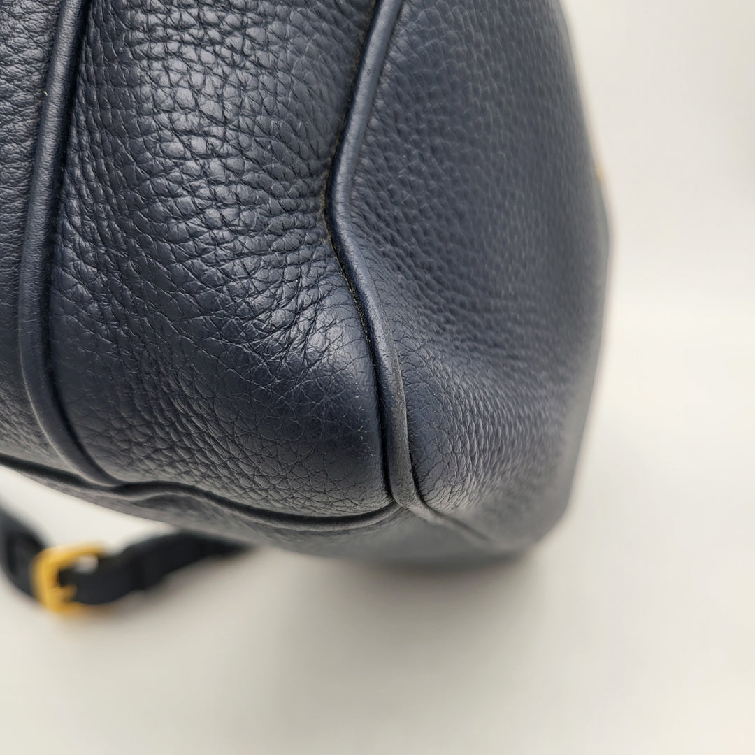 PRADA CALFSKIN SHOULDER BAG NAVY