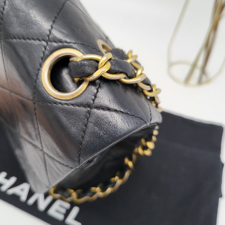 CHANEL LAMBSKIN DOUBLE FLAP