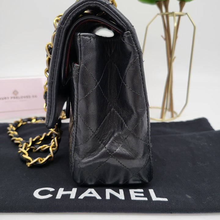 CHANEL LAMBSKIN DOUBLE FLAP