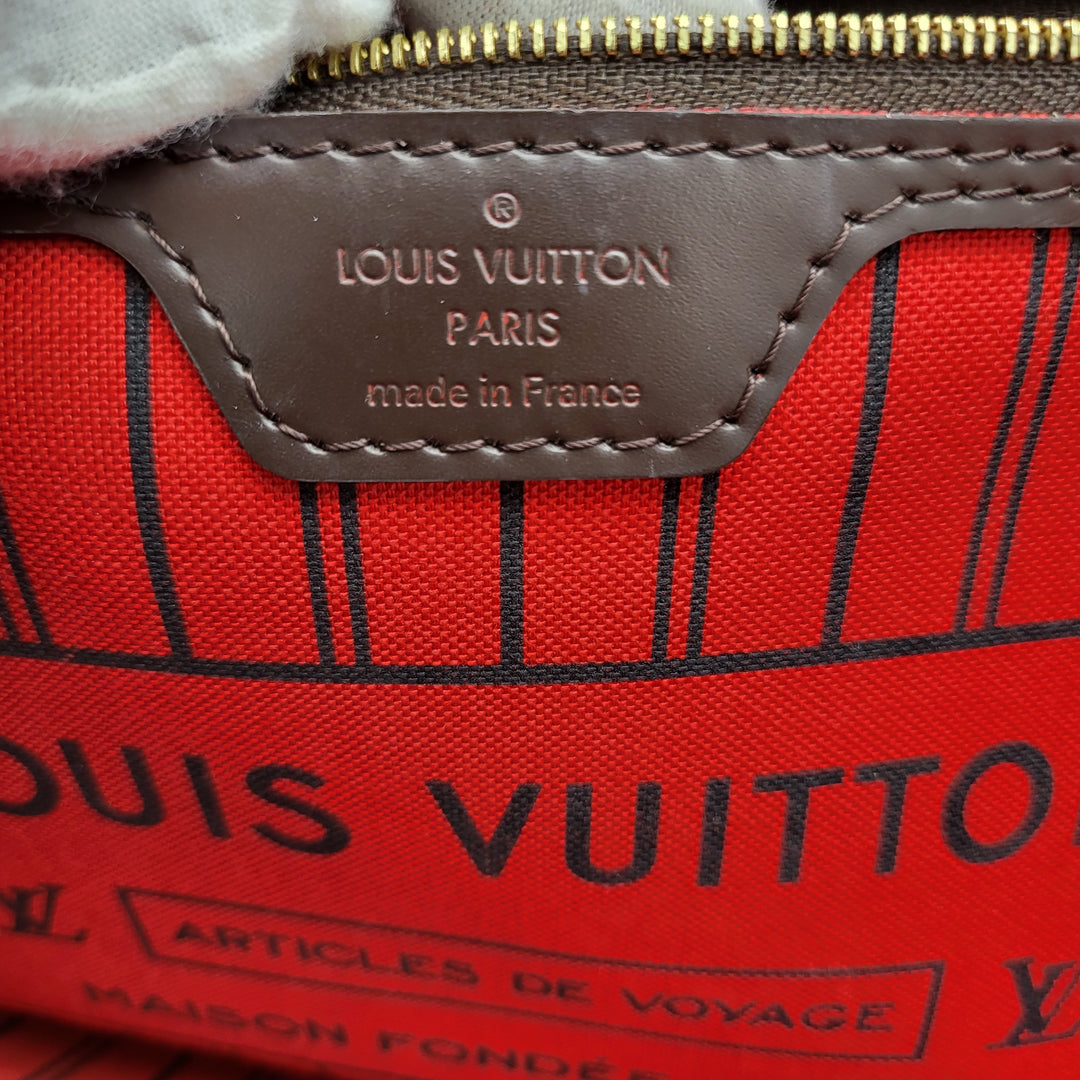 LOUIS VUITTON NEVERFULL MM DAMIER W/ POUCH