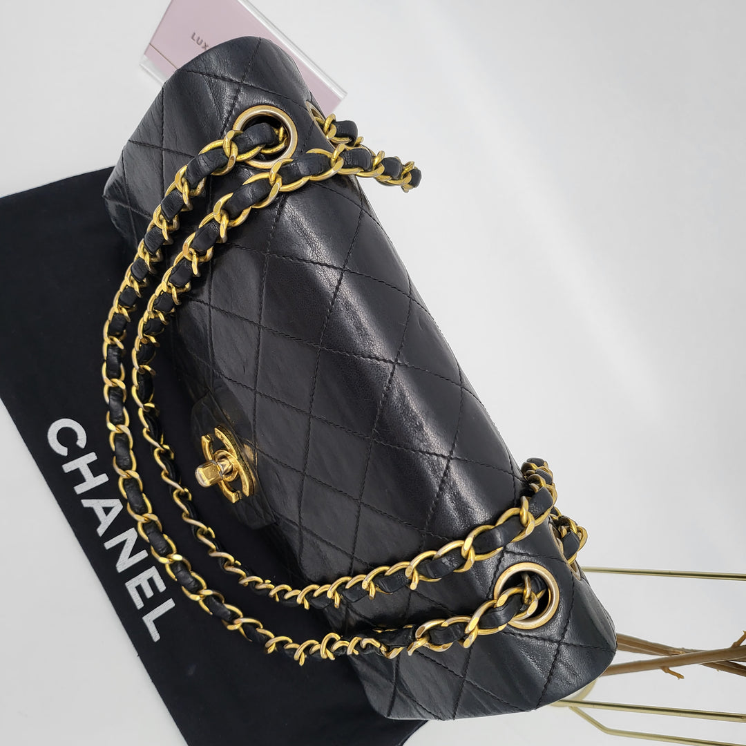 CHANEL LAMBSKIN DOUBLE FLAP