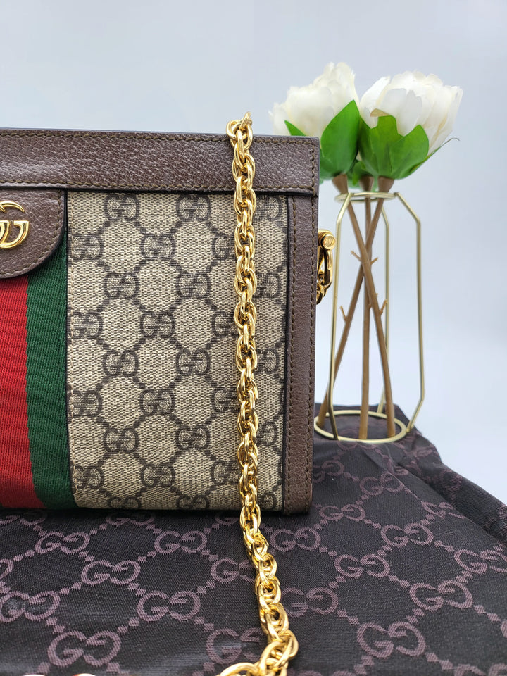 GUCCI OPHIDIA CLUTCH CHAINSLING BAG