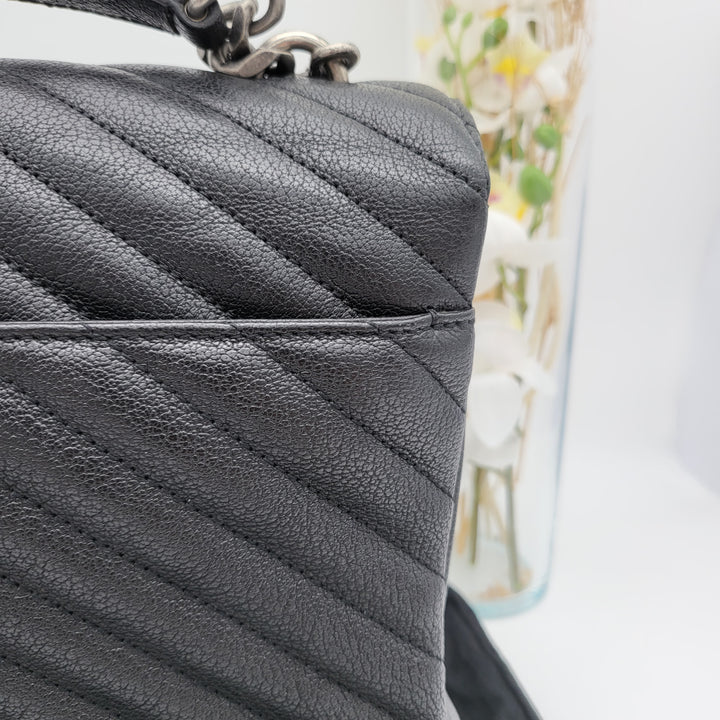 YVES SAINT LAURENT COLLEGE CHEVRON QUILTED BAG