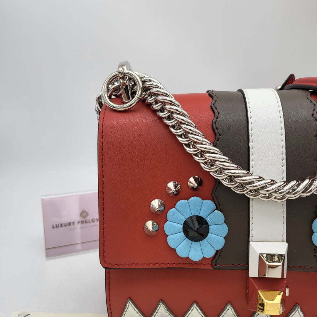 FENDI RED I KANS EYES FACES 2 WAY BAG