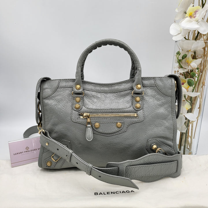 Balenciaga Agnue 12 gold hardware City Bag mini